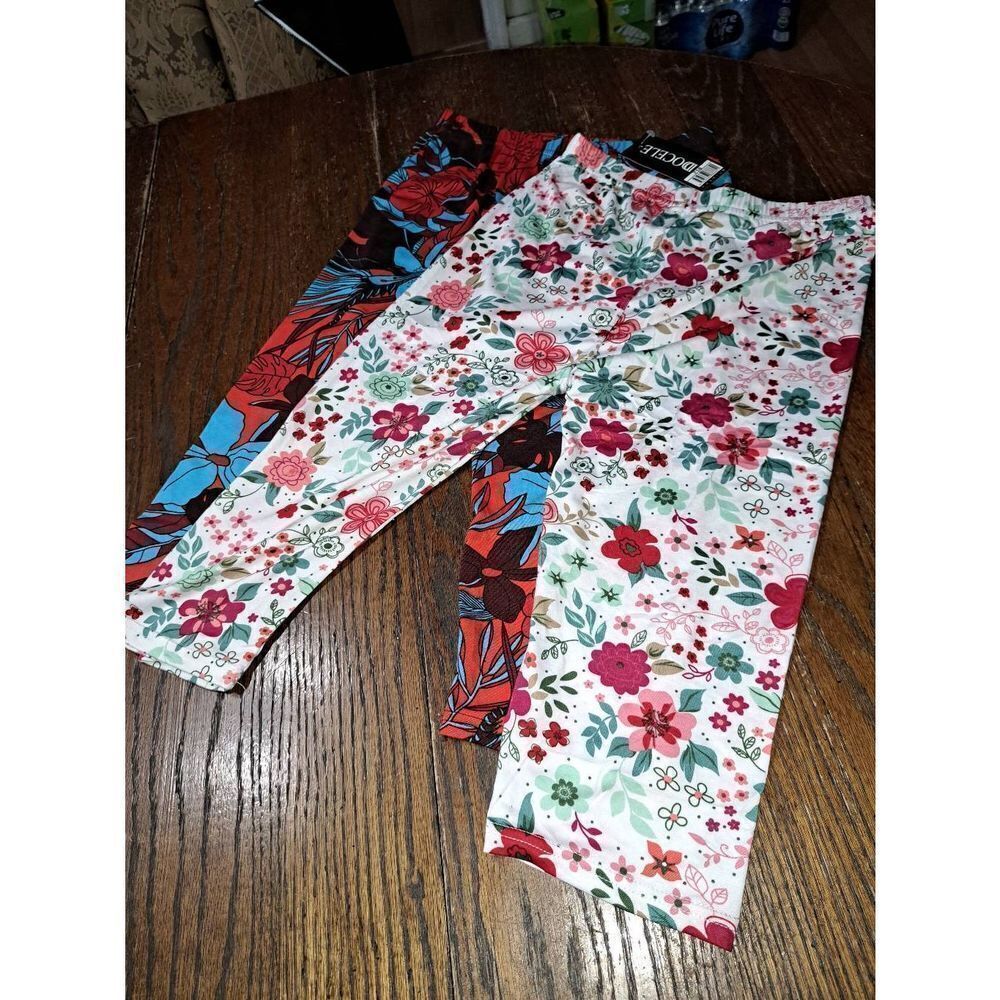 New Lot 2 One Size Docele Long Soft Bike Workout Yoga Casual Floral Shorts